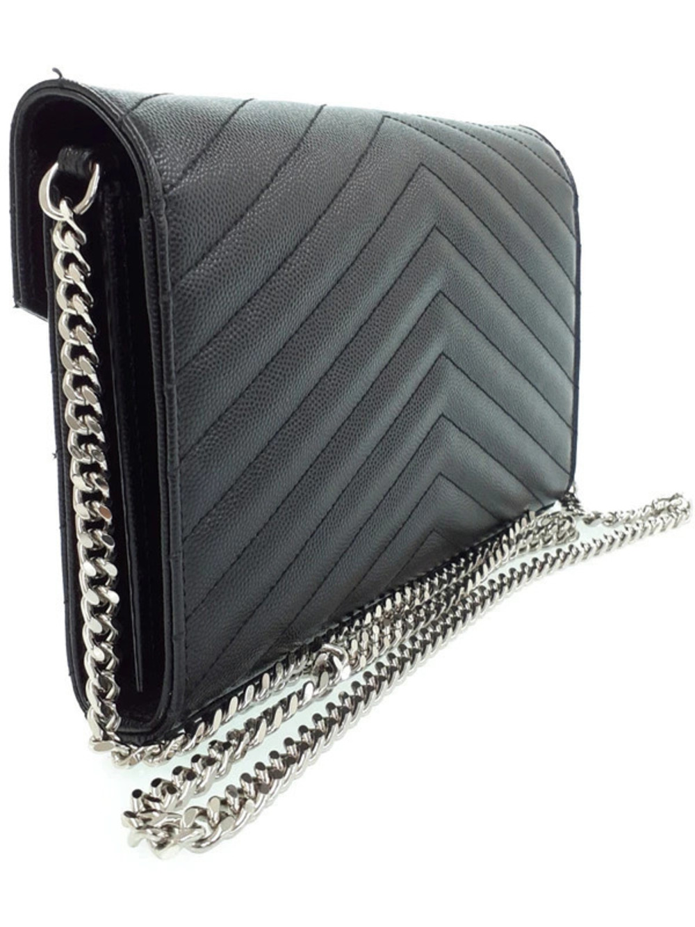 Saint Laurent Monogram Chain Paris Wallet Brown